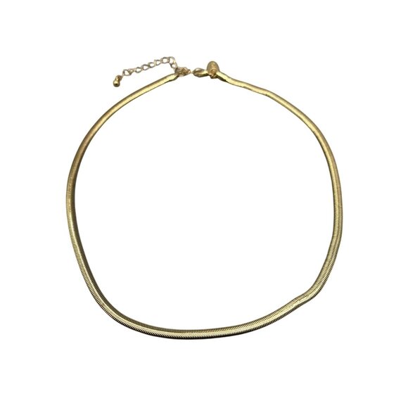 Mng by Mango Snake Chain Choker Necklace Gold Tone Minimalist Elegant - Picture 1 of 4